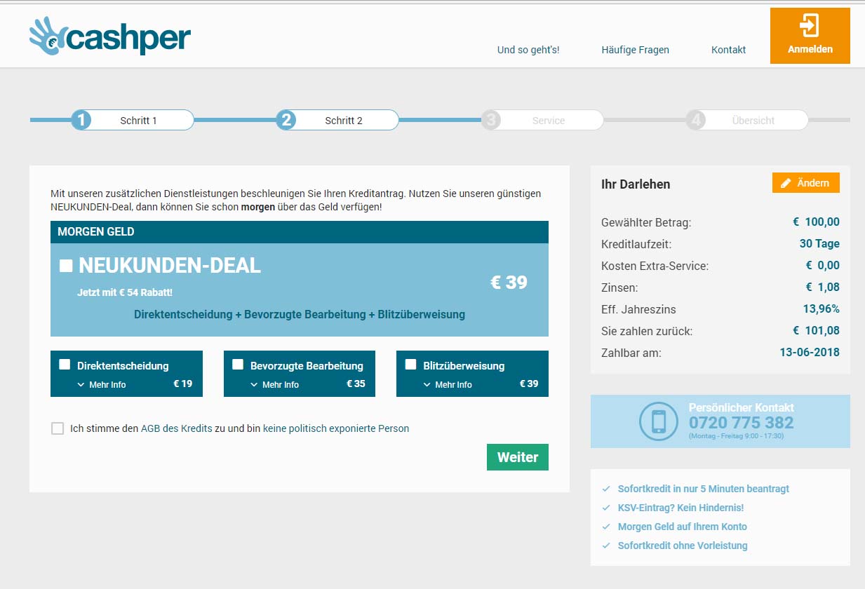 Cashper Kredit Test Erfahrungen