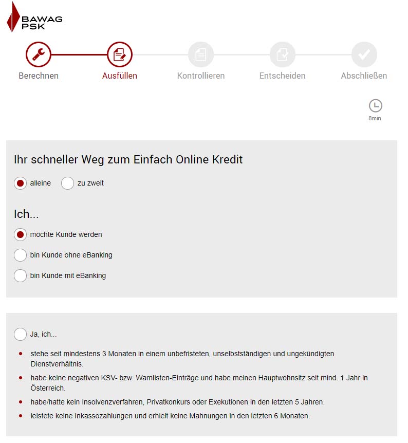 BAWAG PSK Kredit Test Erfahrungen