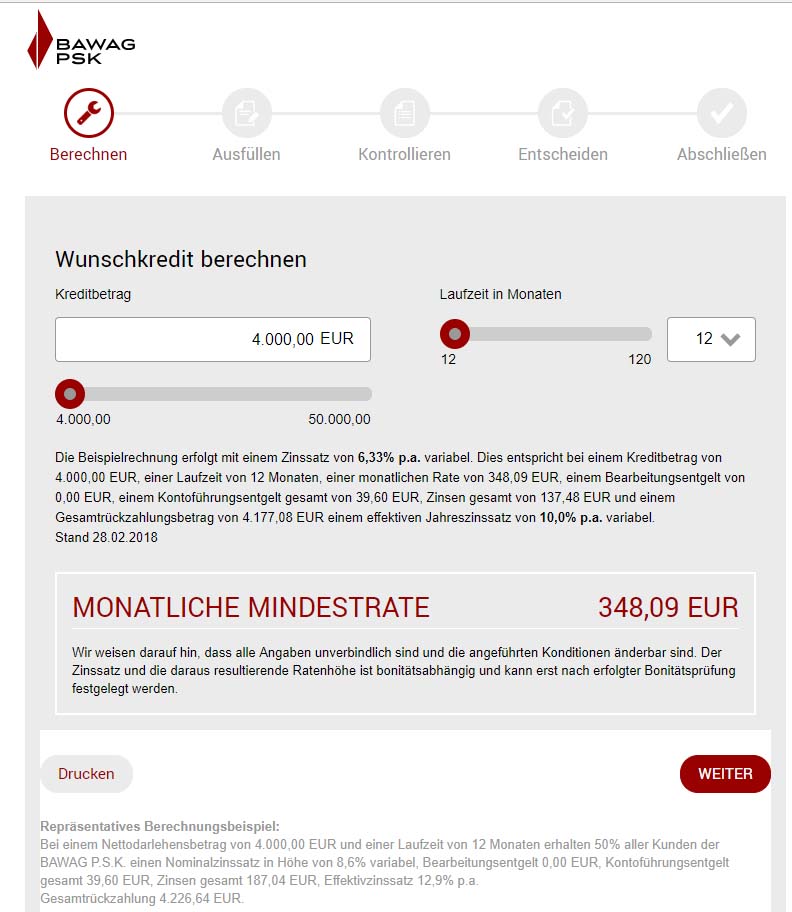 BAWAG PSK Kredit Test Erfahrungen