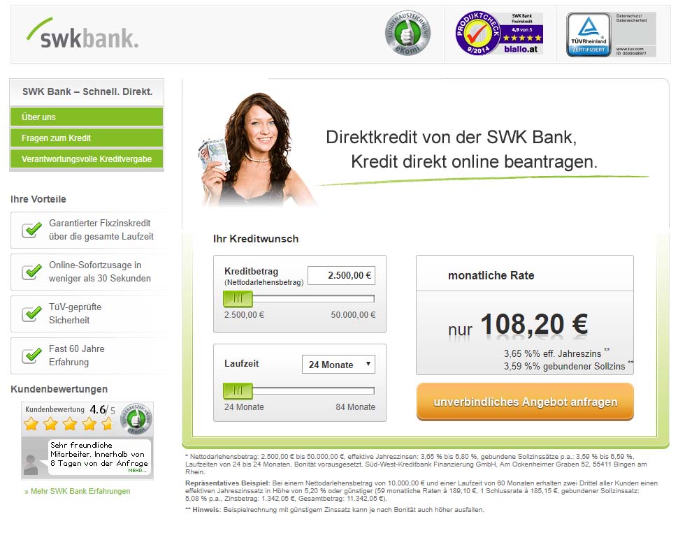 SWK Bank Kredit Test Erfahrungen
